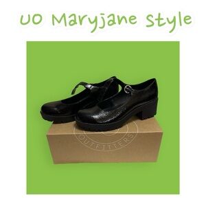 Urban Outfitters Black Chunky Heel Mary Janes